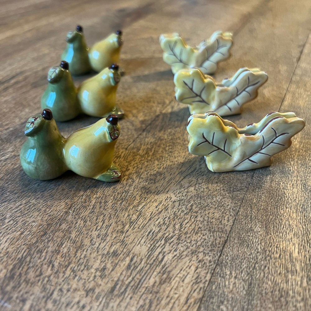 🍁Set six ceramic place card holders🍁
